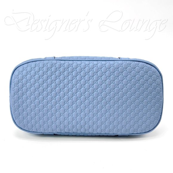 SOLD! NEW GUCCI Micro Guccissima GG BREE  Blue Leather MEDIUM Dome Crossbody Bag - Picture 9 of 15